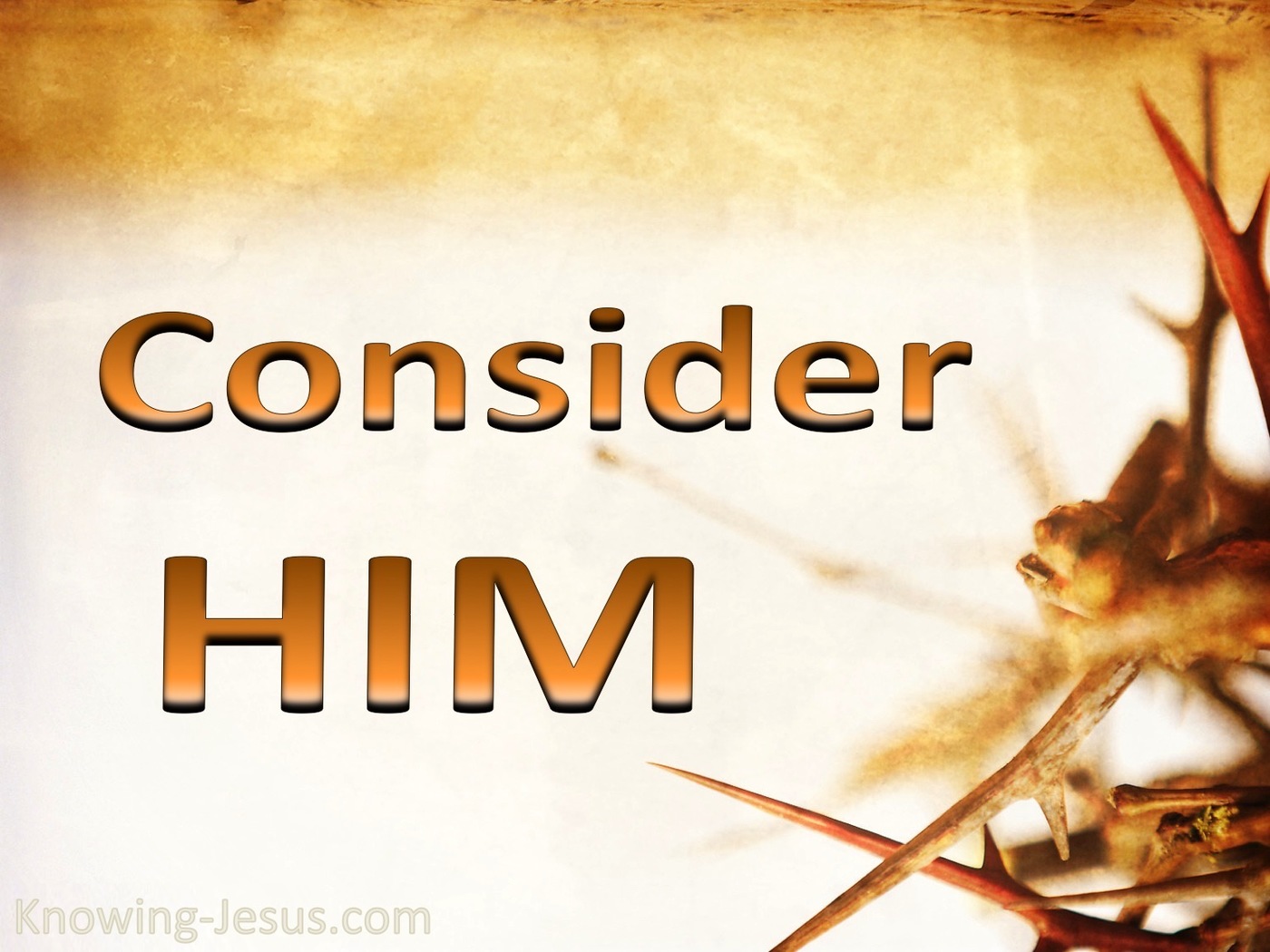 Hebrews 12:3 Consider Him (beige)